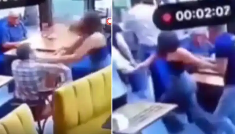 Garsona Tokat Atan Müşteri, Restoranın Güvenlik Güçleri Tarafından Darbeye Uğradı!