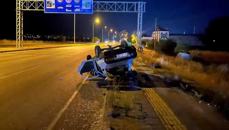 TIR’ın Sıkıştırdığı Araç Takla Attı: Olayda 1 Kişi Yaralandı